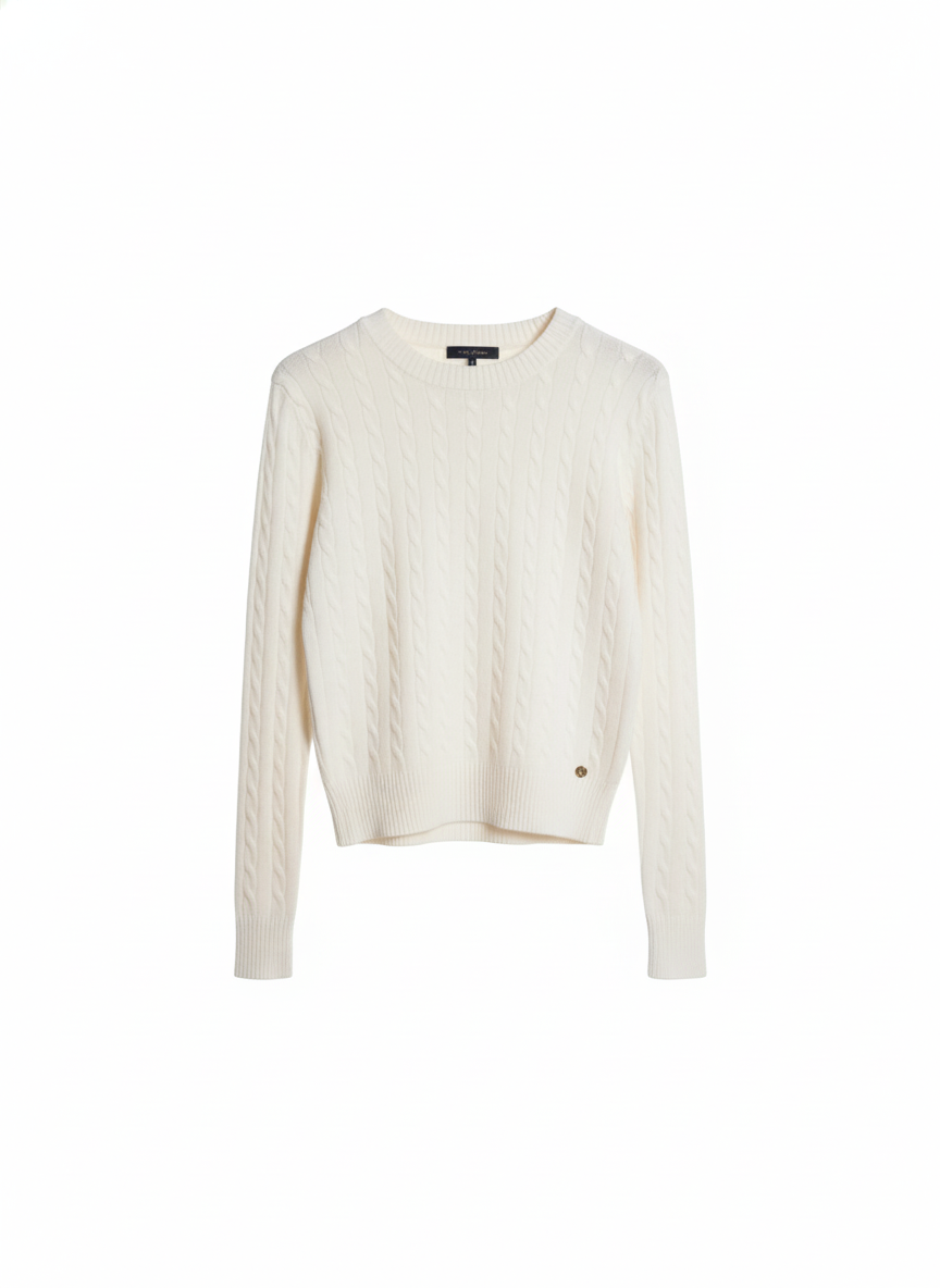 Maglioncino Lienz trecce panna