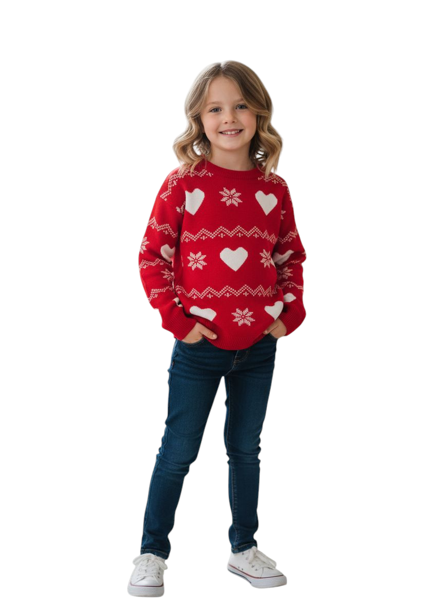 Maglione Natale Yours cuori rosso