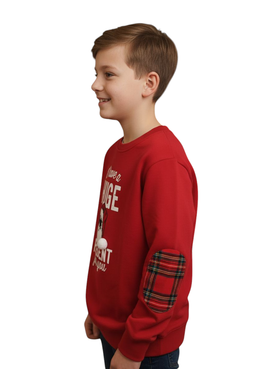 Felpa natale Yours Babbo sunglasses  Junior rossa