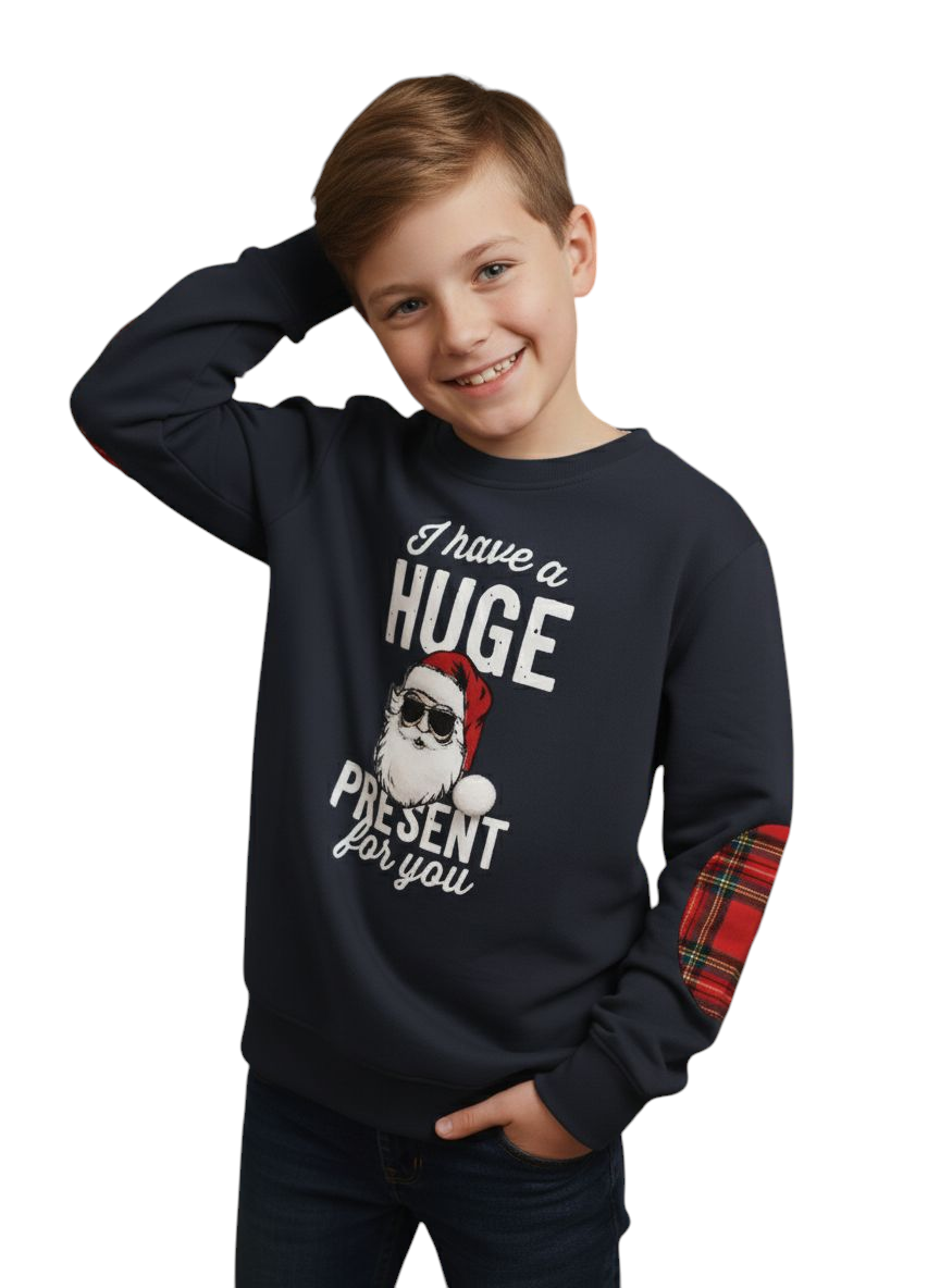 Felpa natale Yours Babbo sunglasses  Junior blu