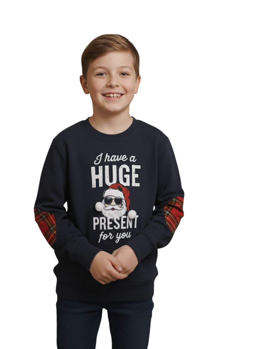 Felpa natale Yours Babbo sunglasses  Junior blu