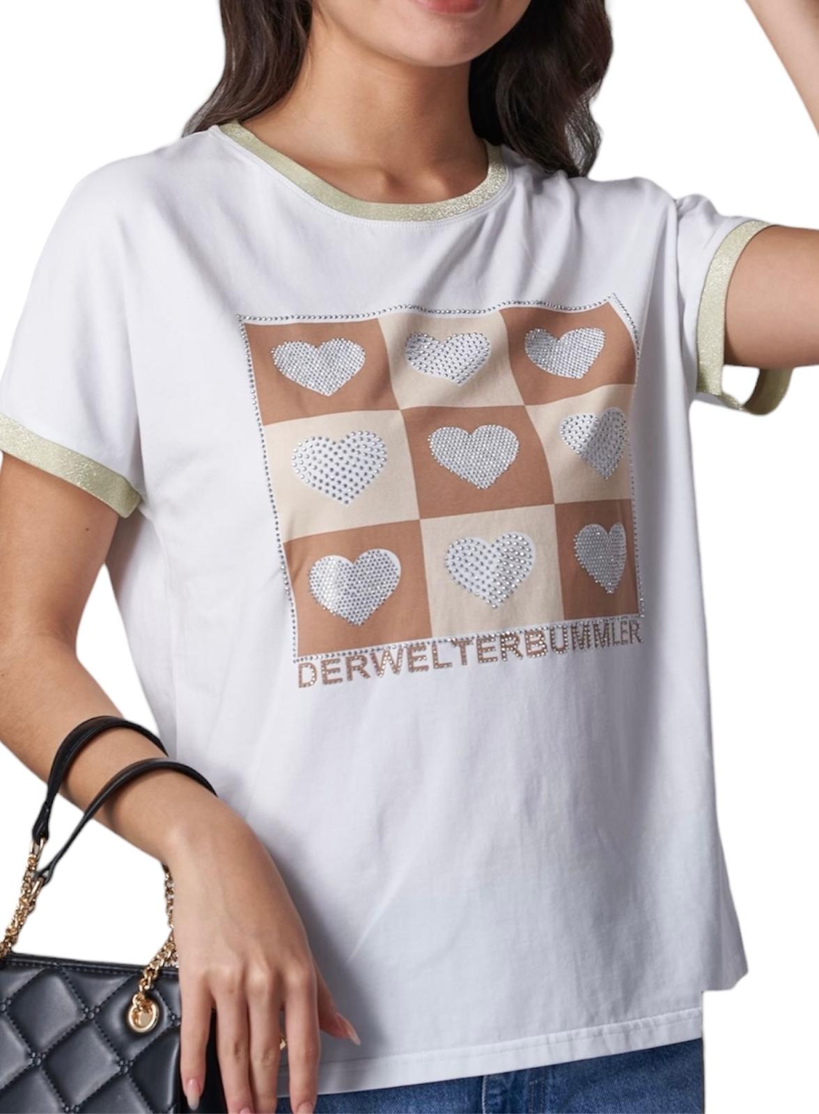 T-shirt Chess cuori scacchi bianca
