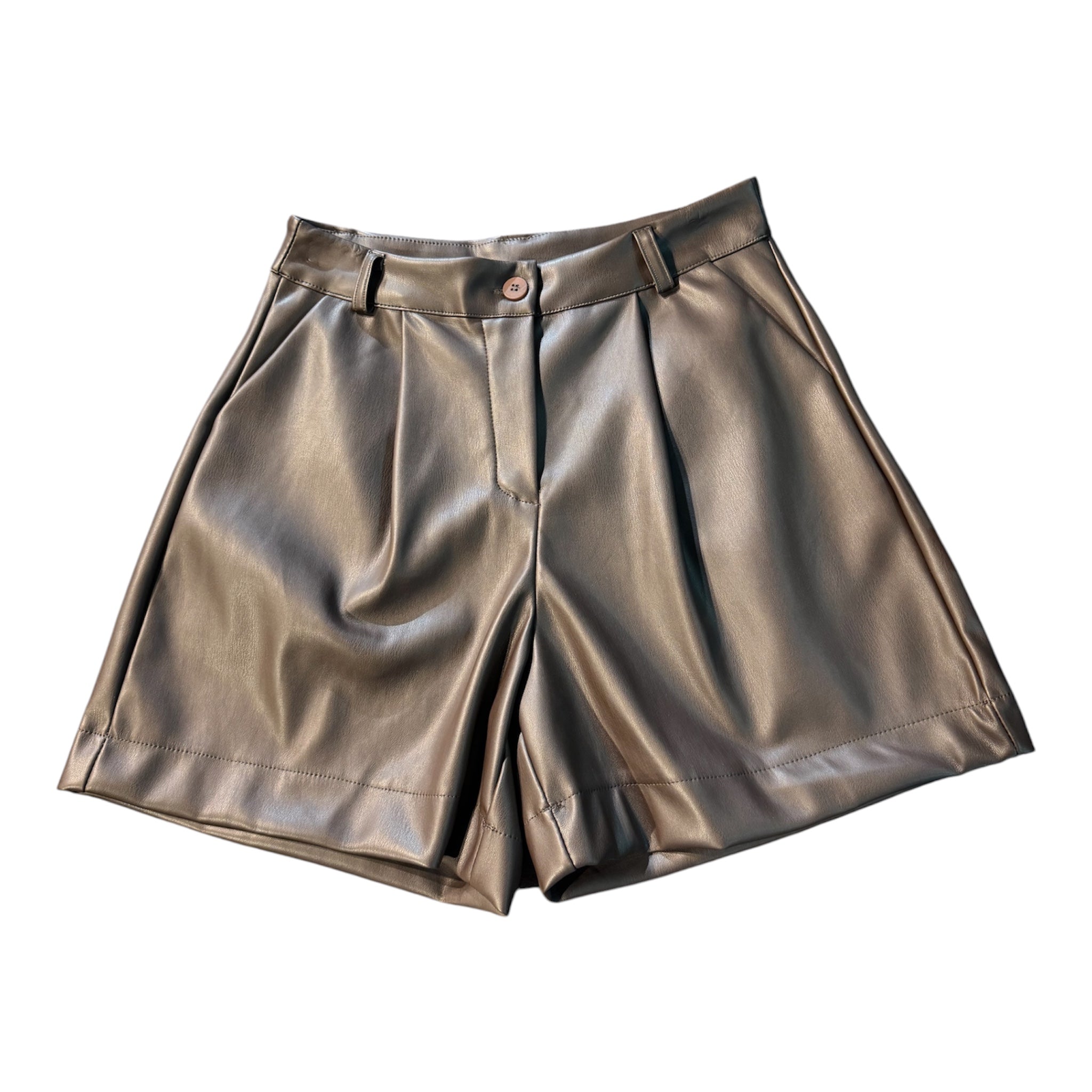 Shorts in Ecopelle Marrone Aura