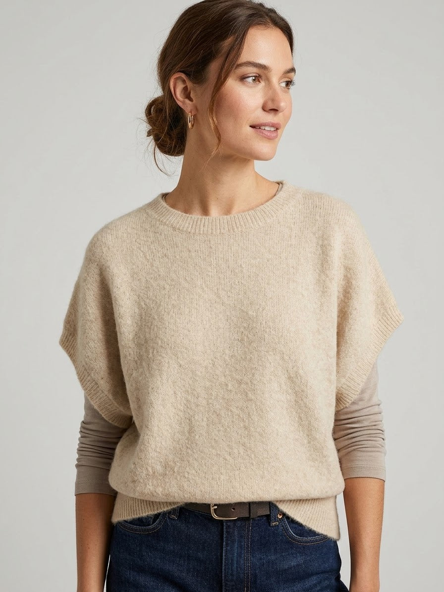 Gilet in Maglia Beige Sveva Relaxed fit