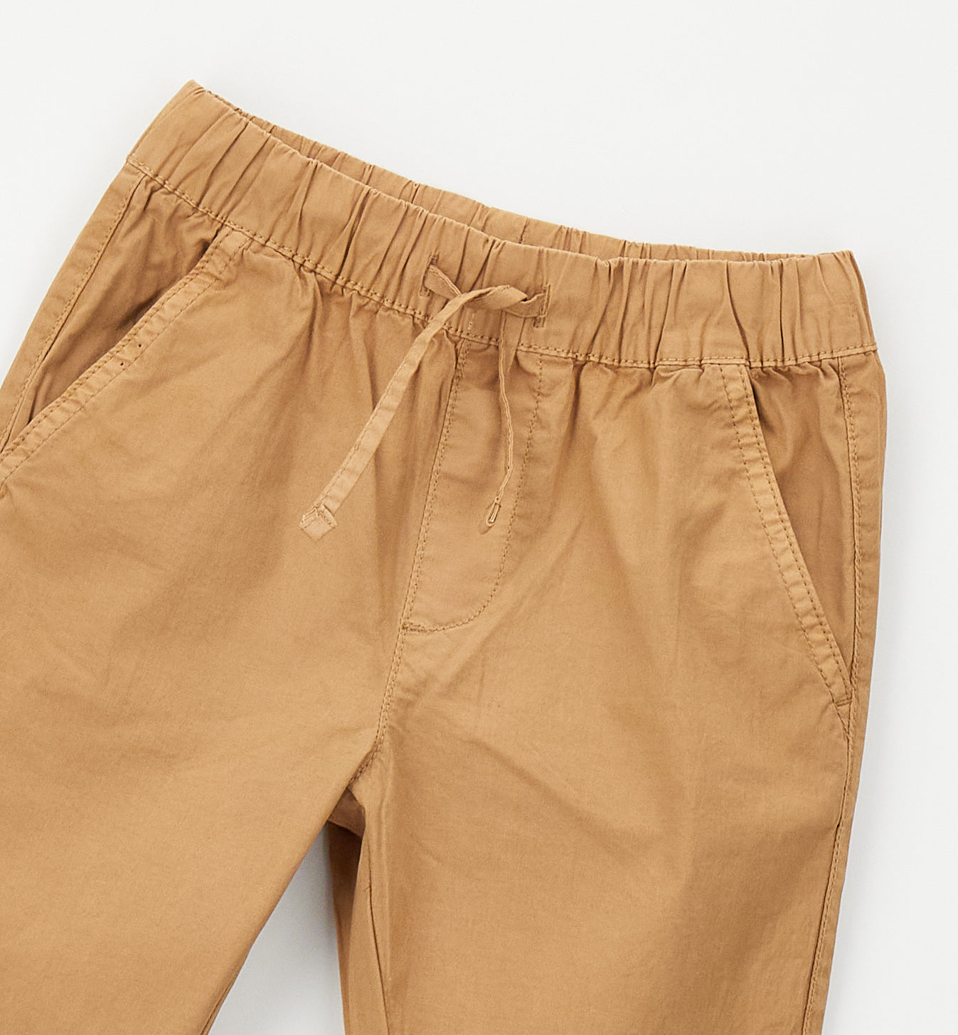 Pantalone Relaxed Fit in Twill di Cotone Tabacco