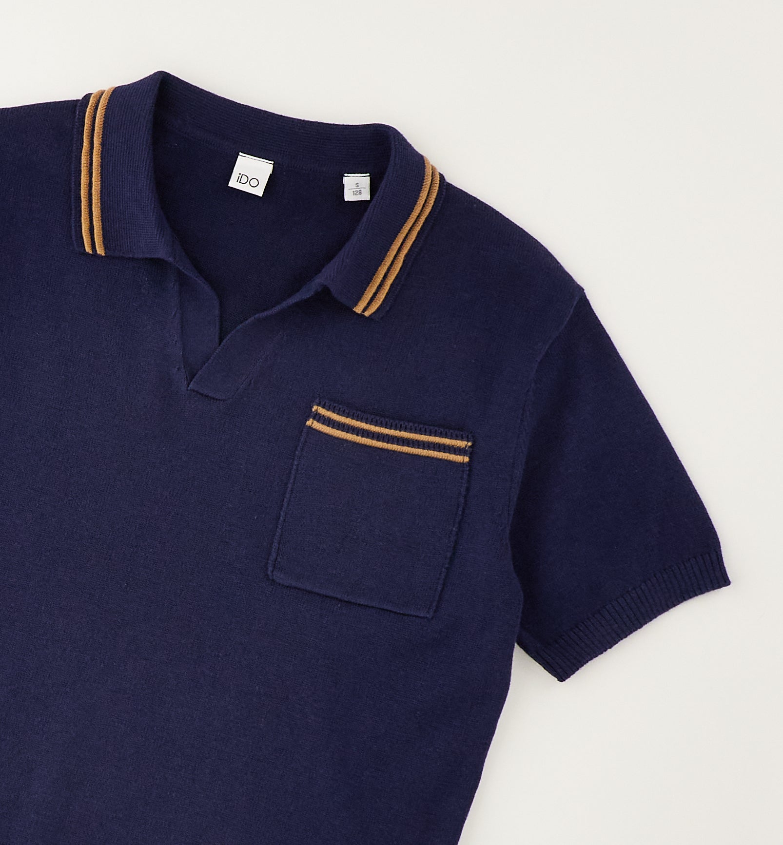 Polo in Maglia di Cotone Blu Navy