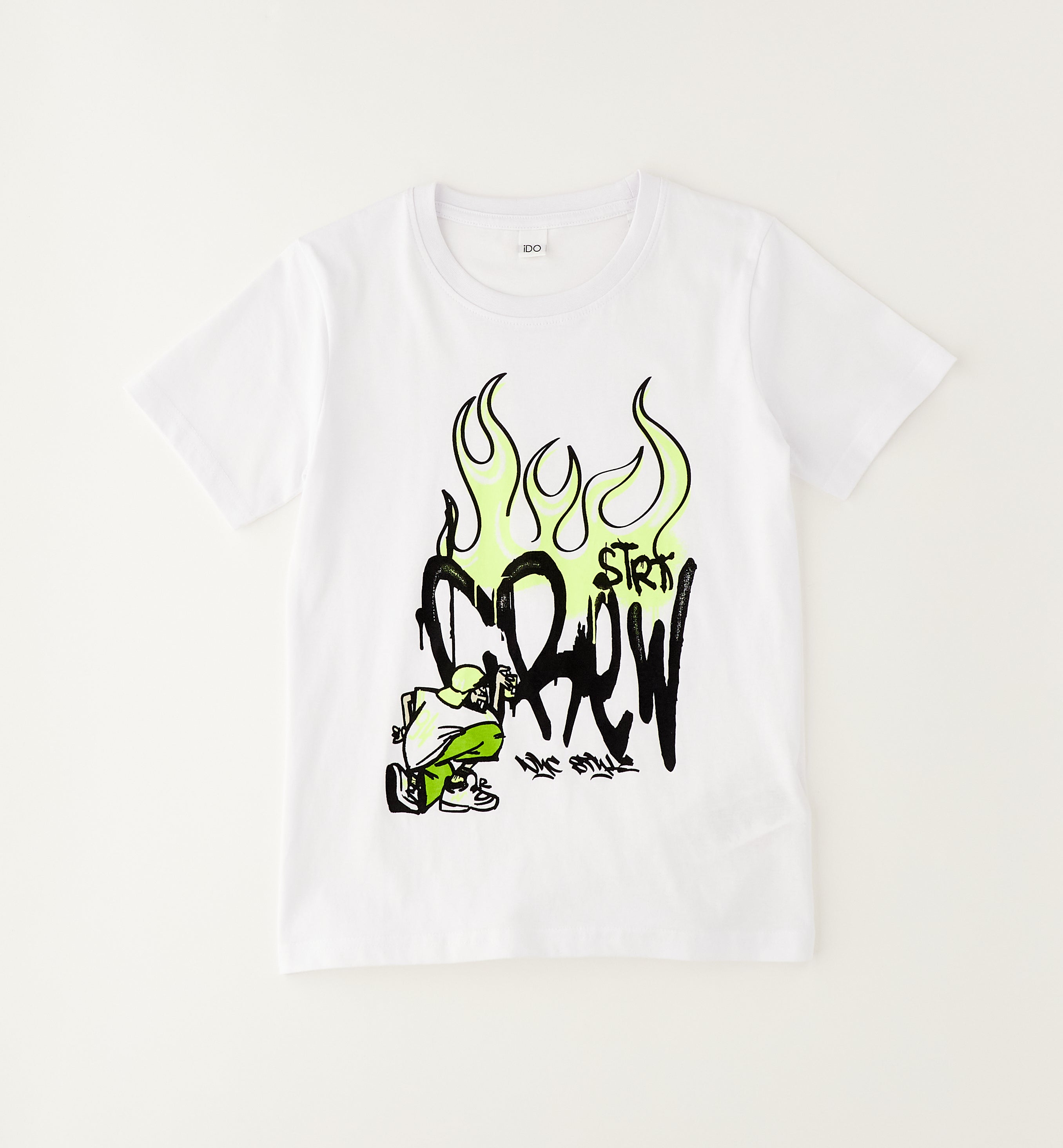 T-shirt NYC Crew Stile Graffiti Bianca