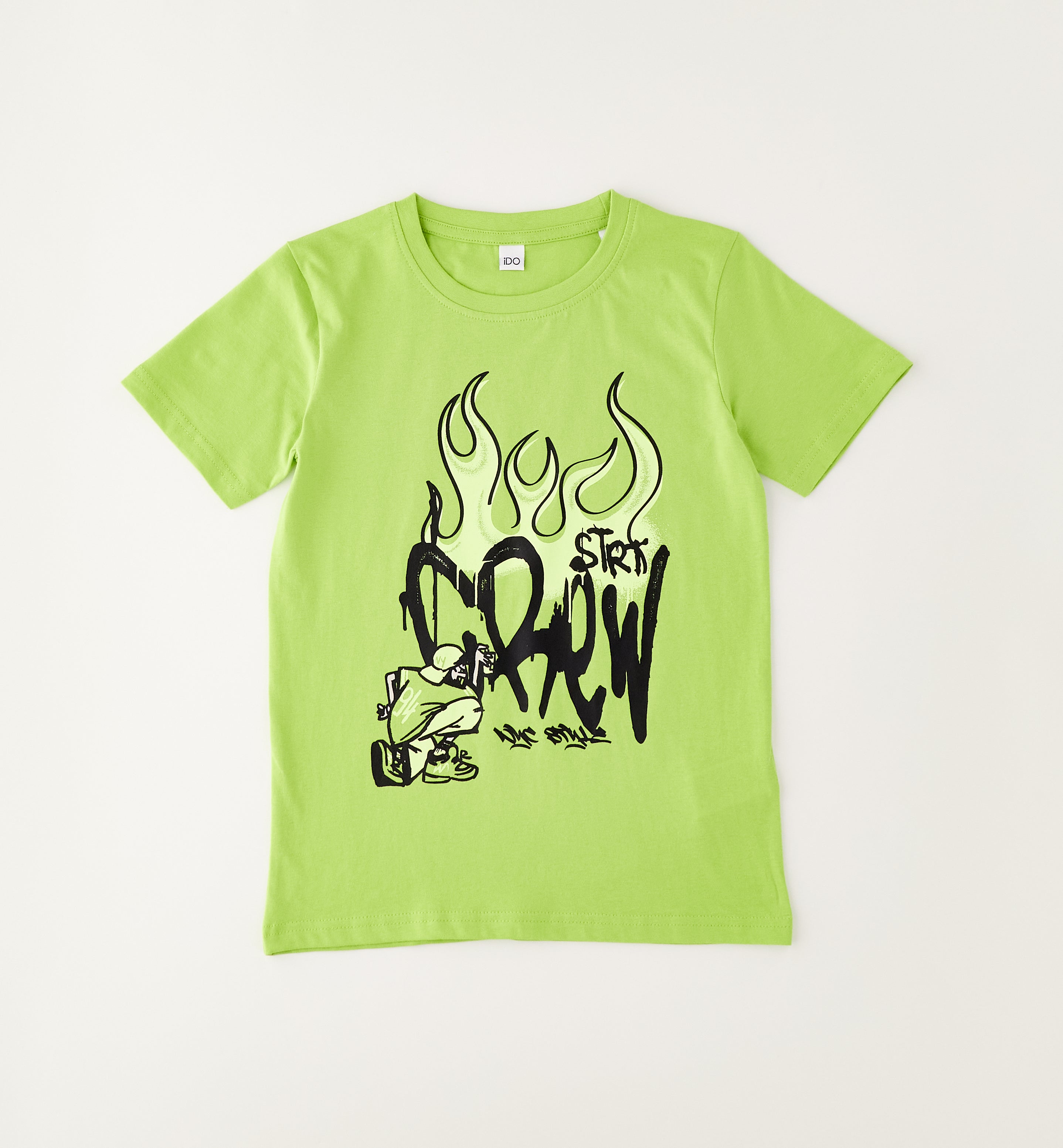 T-shirt NYC Crew Stile Graffiti Verde Brillante