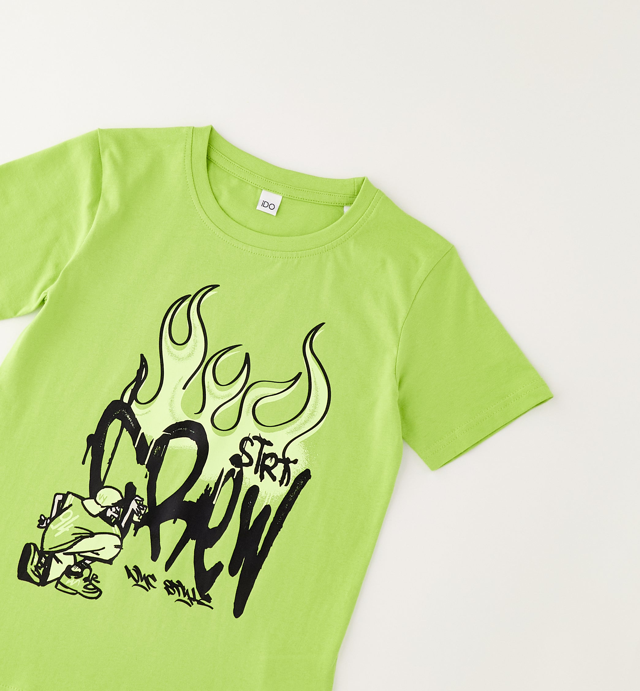 T-shirt NYC Crew Stile Graffiti Verde Brillante