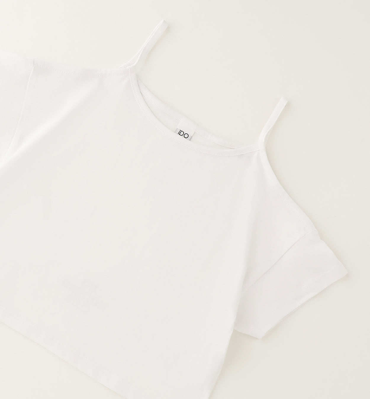 T-shirt Crop Con Spalline Bianca