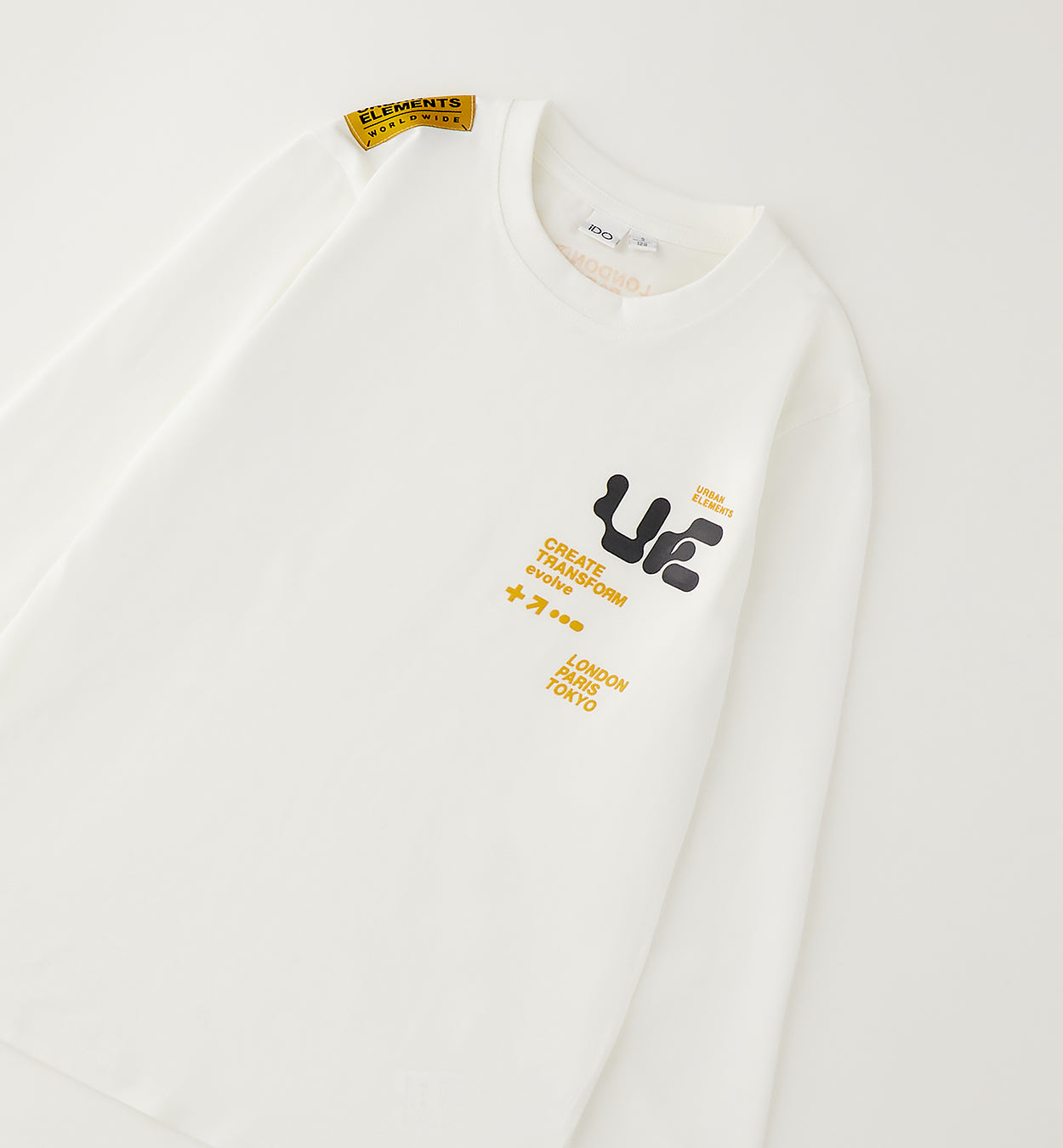 T-shirt Manica Lunga Bianca Urban Ocra