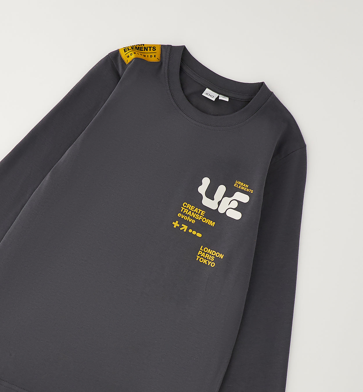 T-shirt Manica Lunga Grigio Antracite