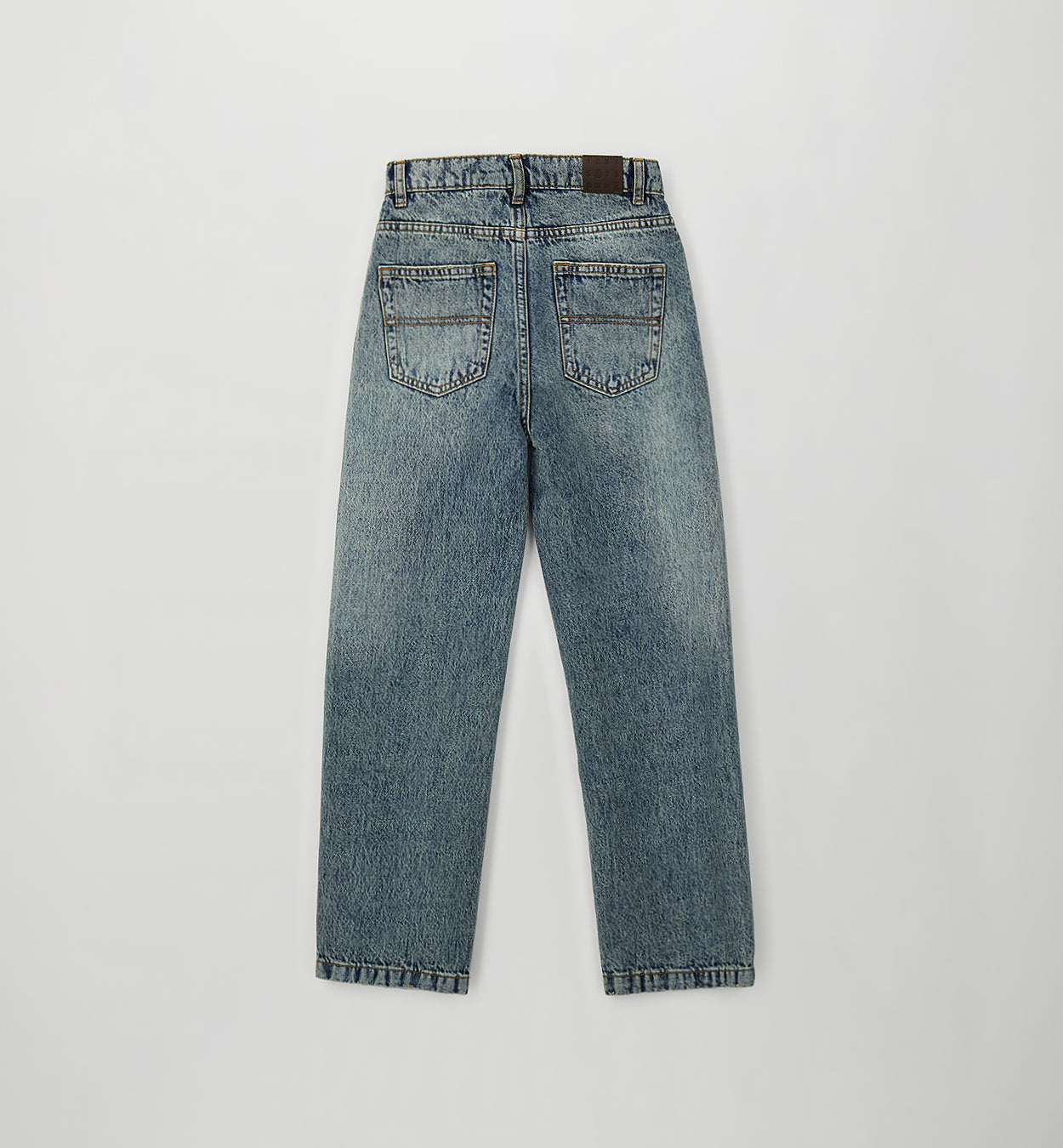 Jeans Straight Fit Denim Chiaro Lavato