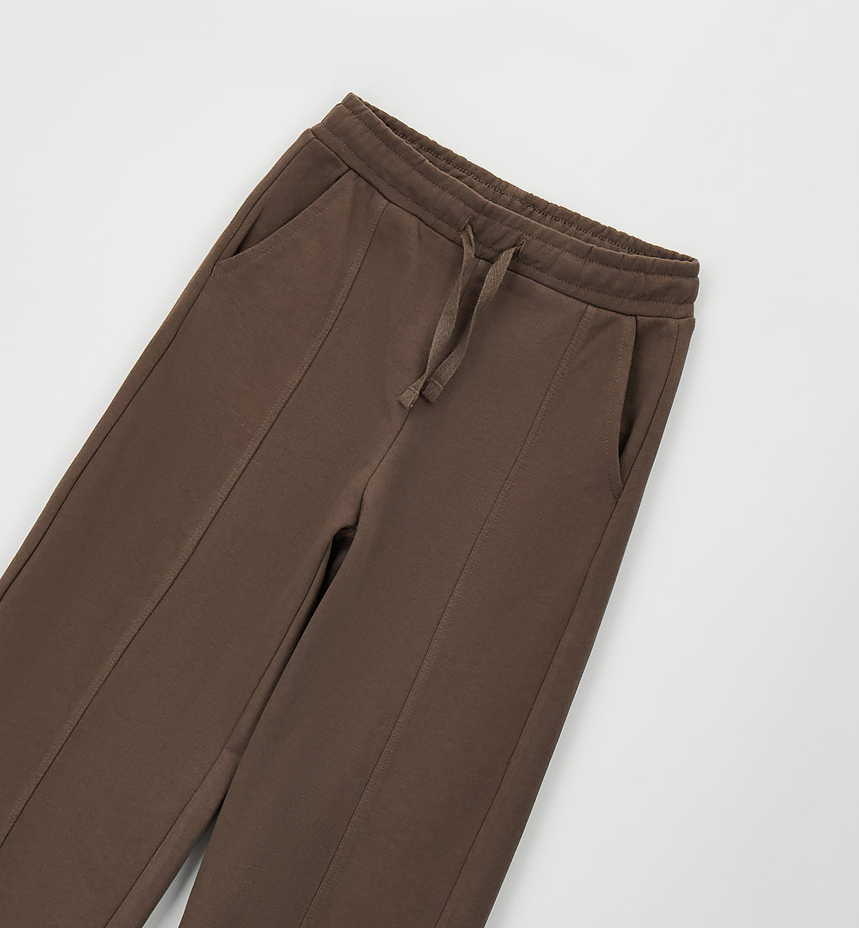 Pantalone Tuta Garzato Wide Leg Marrone Fango