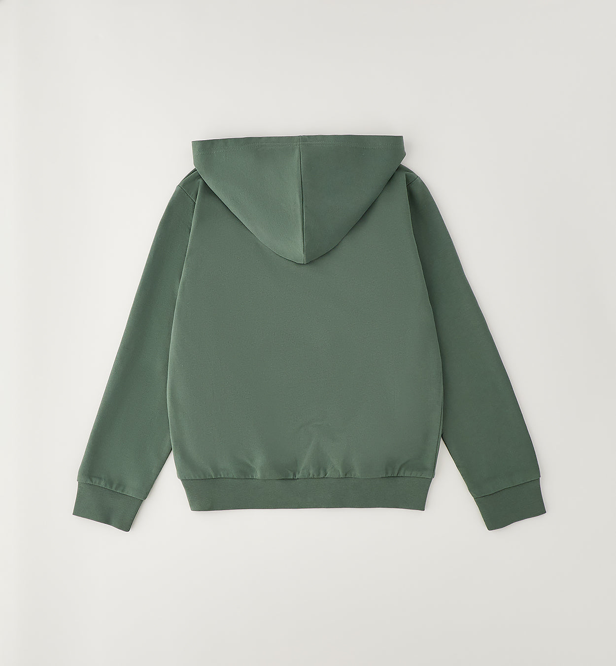 Felpa Garzata con Zip e Cappuccio Verde Salvia UD