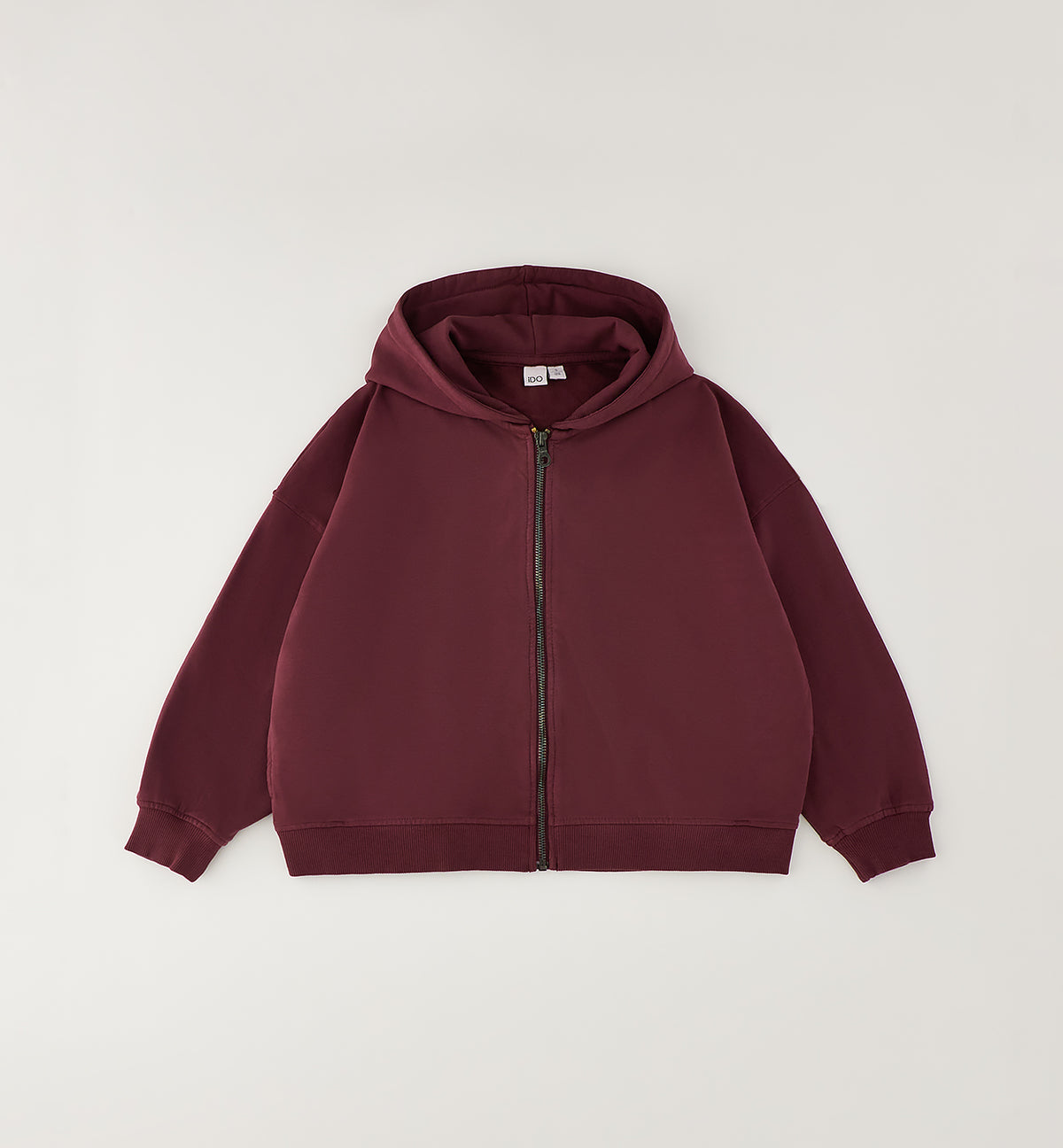 Felpa Felpata Sofia Bordeaux con Zip e Cappuccio