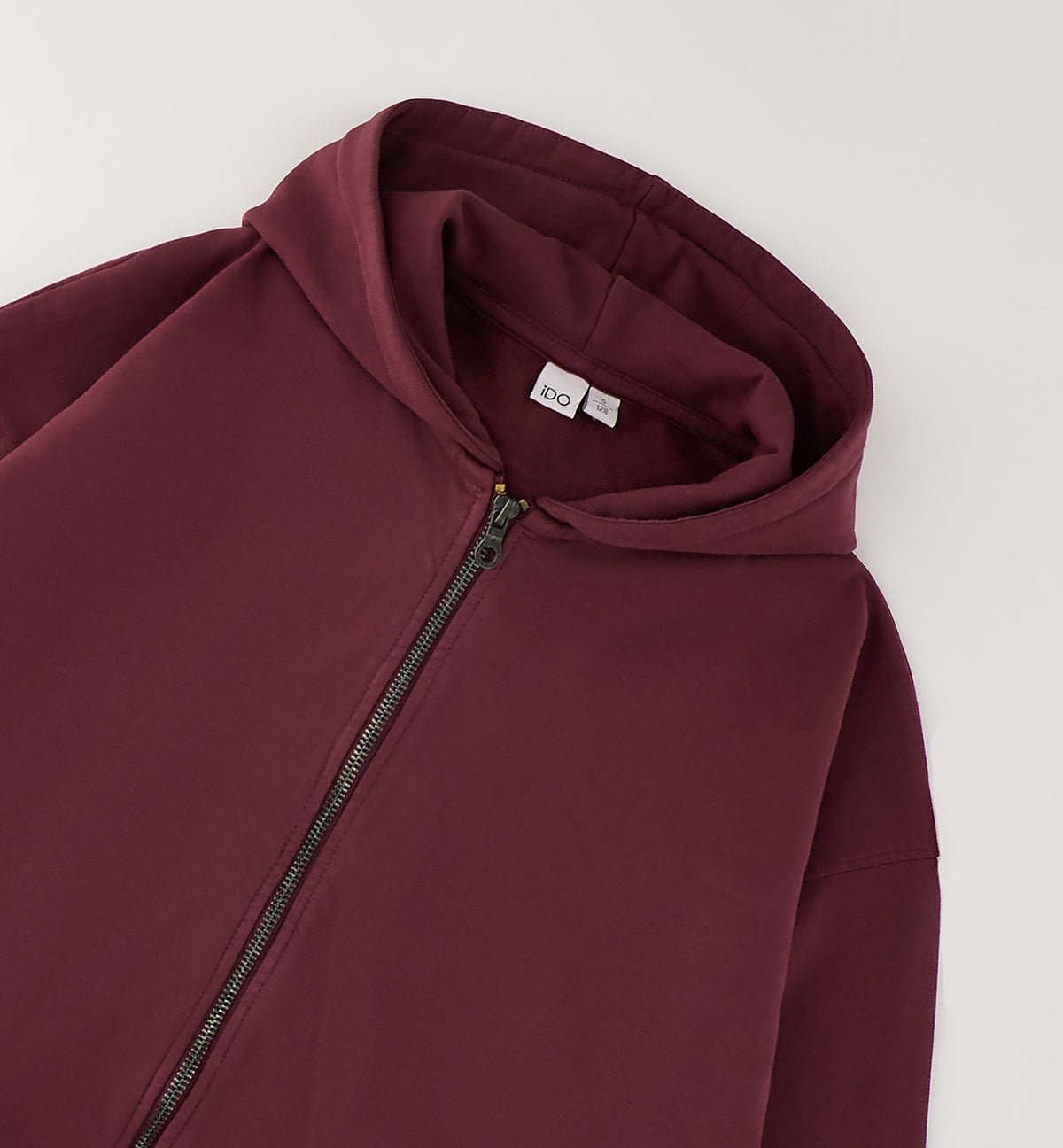 Felpa Felpata Sofia Bordeaux con Zip e Cappuccio