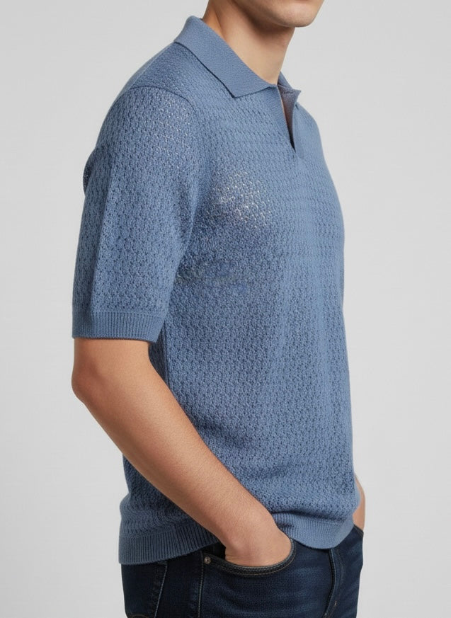 Polo Nyle indaco polvere