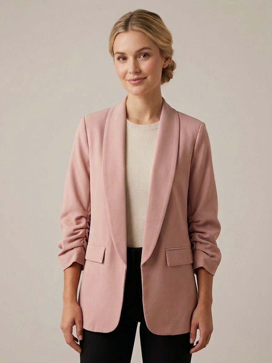 Blazer Londra con Maniche Arricciate Rosa Antico