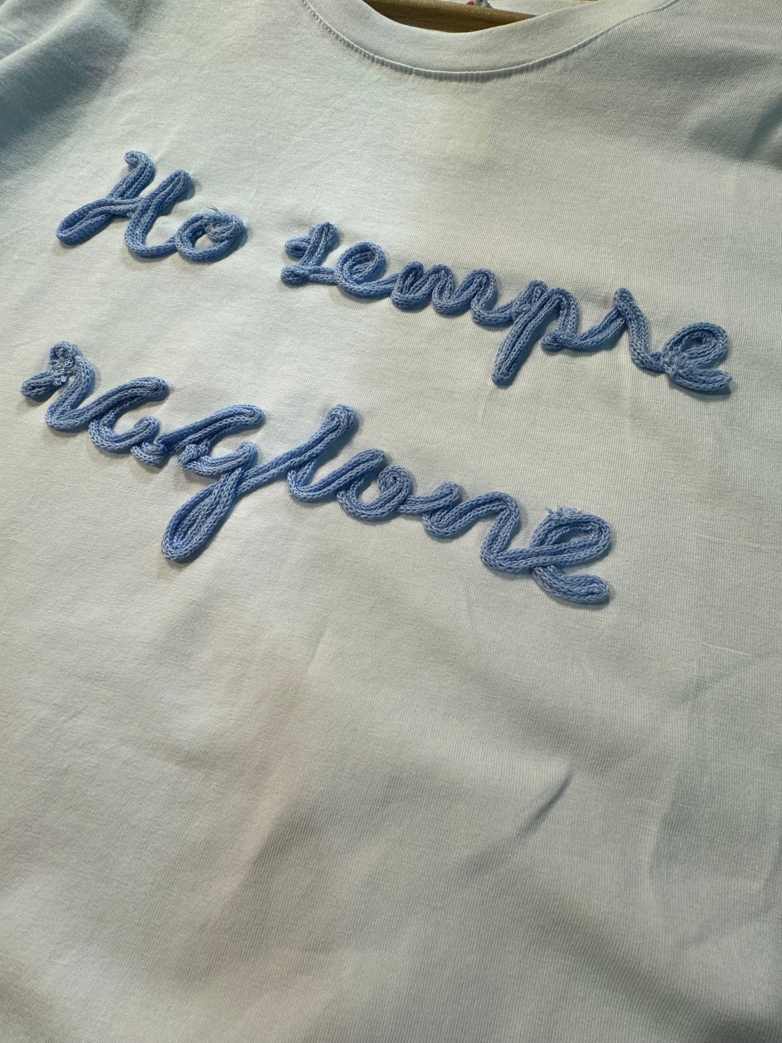 T-shirt HO SEMPRE RAGIONE ricamo big azzurro