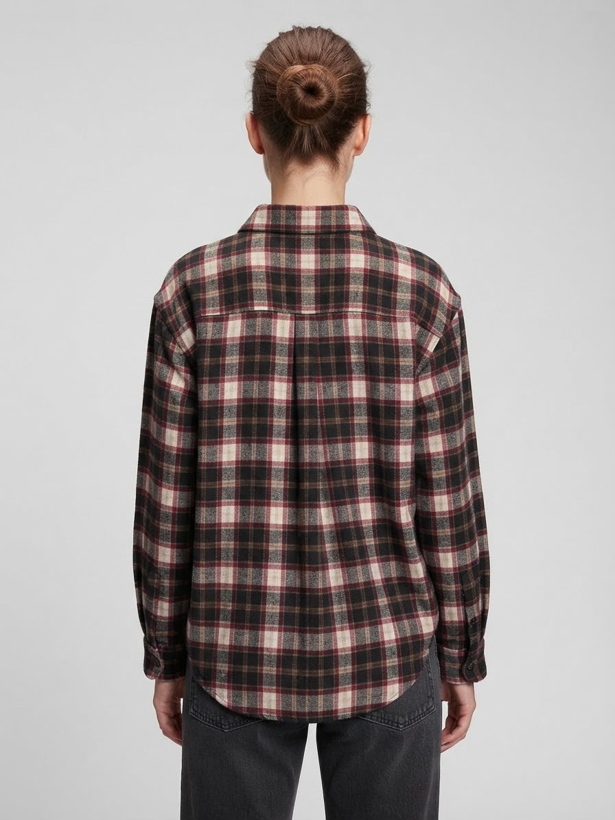 Camicia Texas a Quadri Flanellata in Puro Cotone