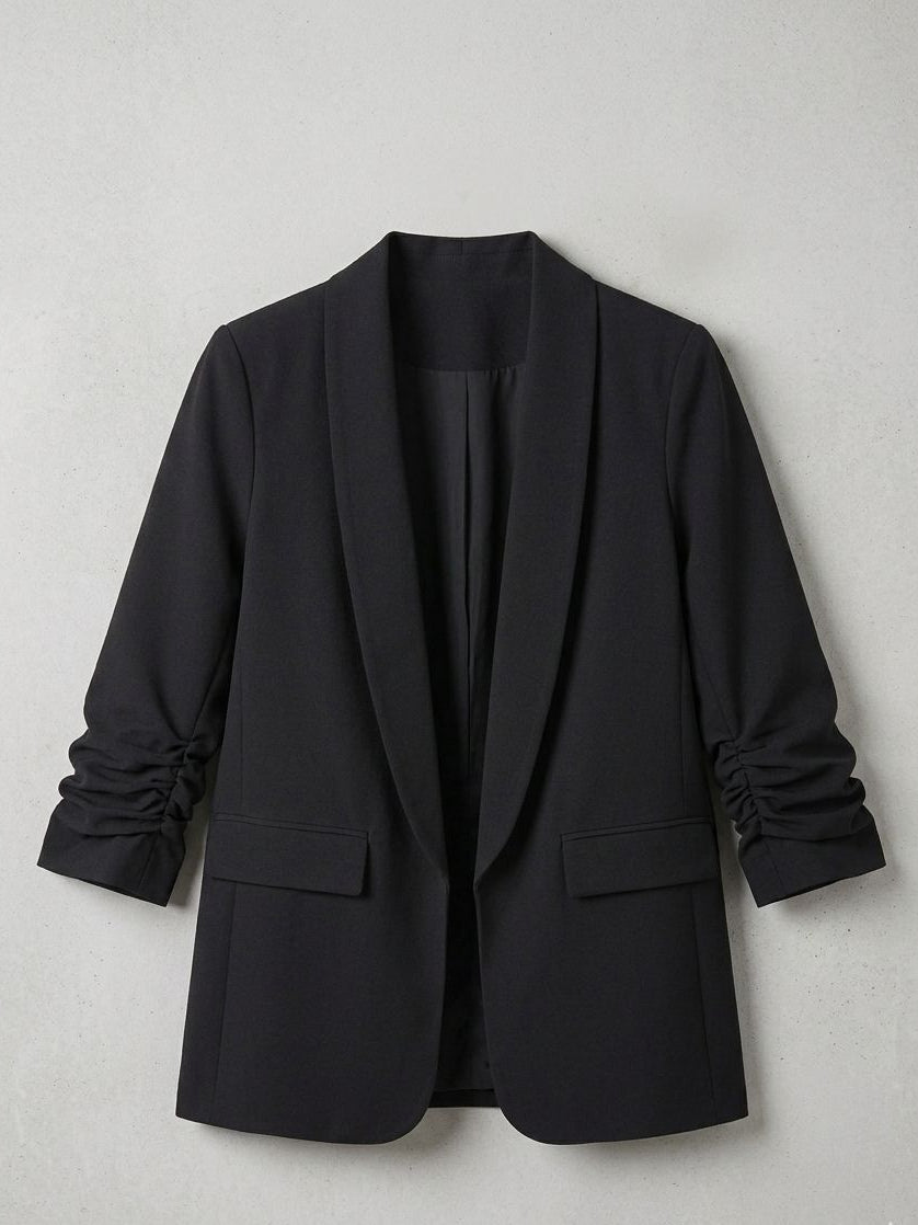 Blazer Londra con Maniche Arricciate nero