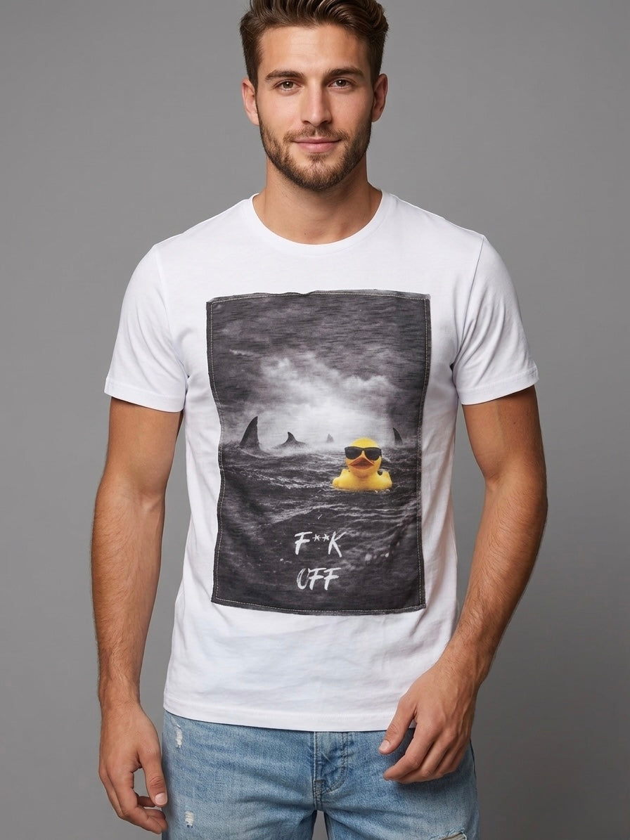 T-Shirt Patch Duck e Shark