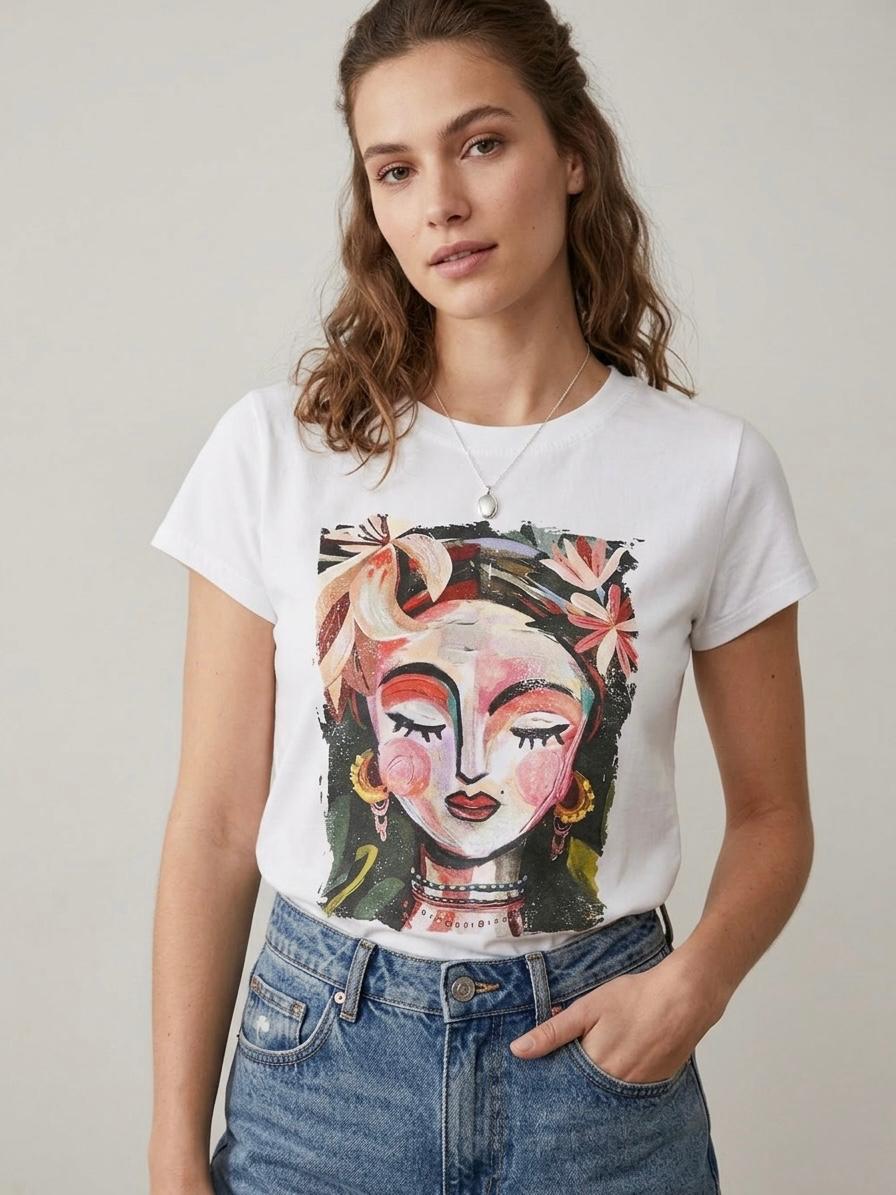 T-shirt Frida bianca