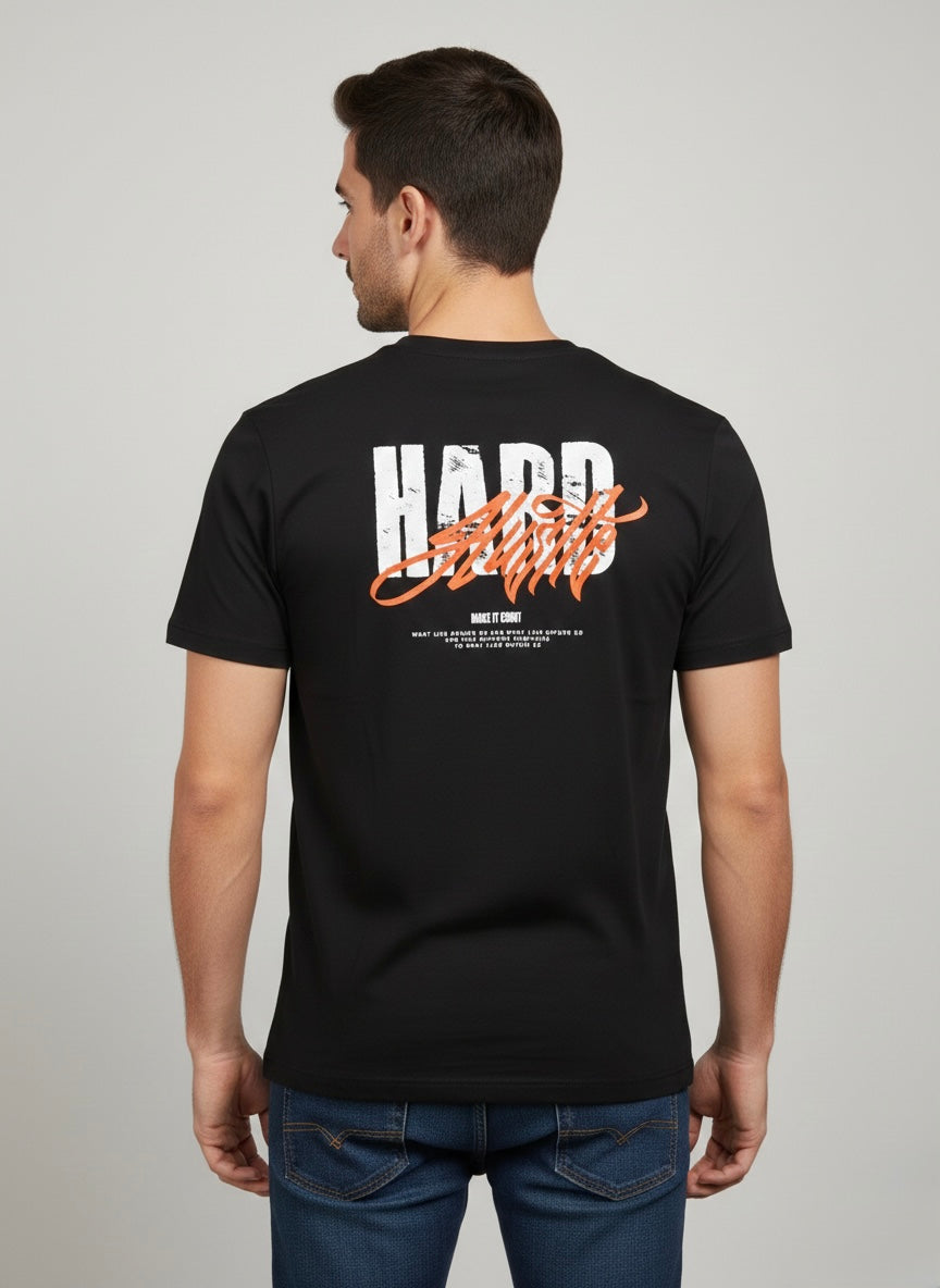 T-shirt Hard Hustle nera