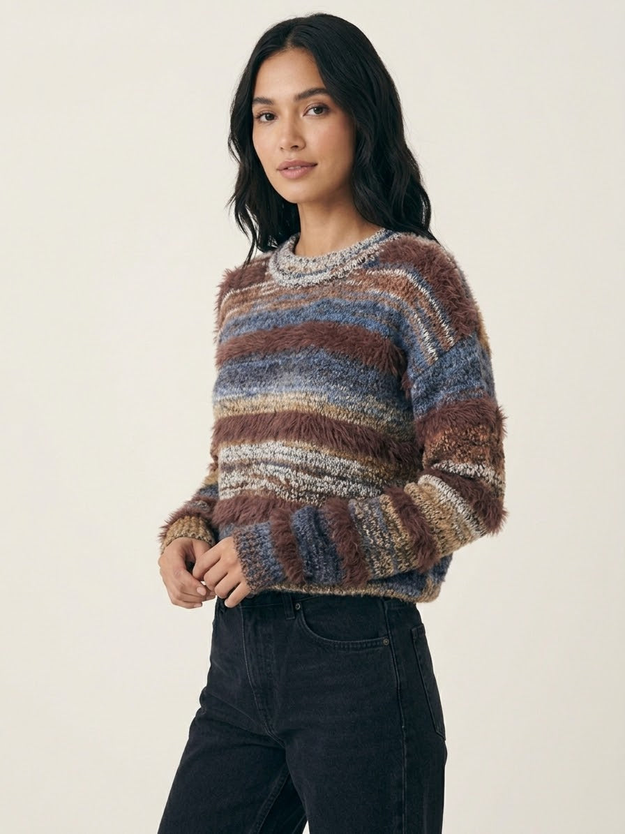 Maglione Rigato Iris Brown & Blue