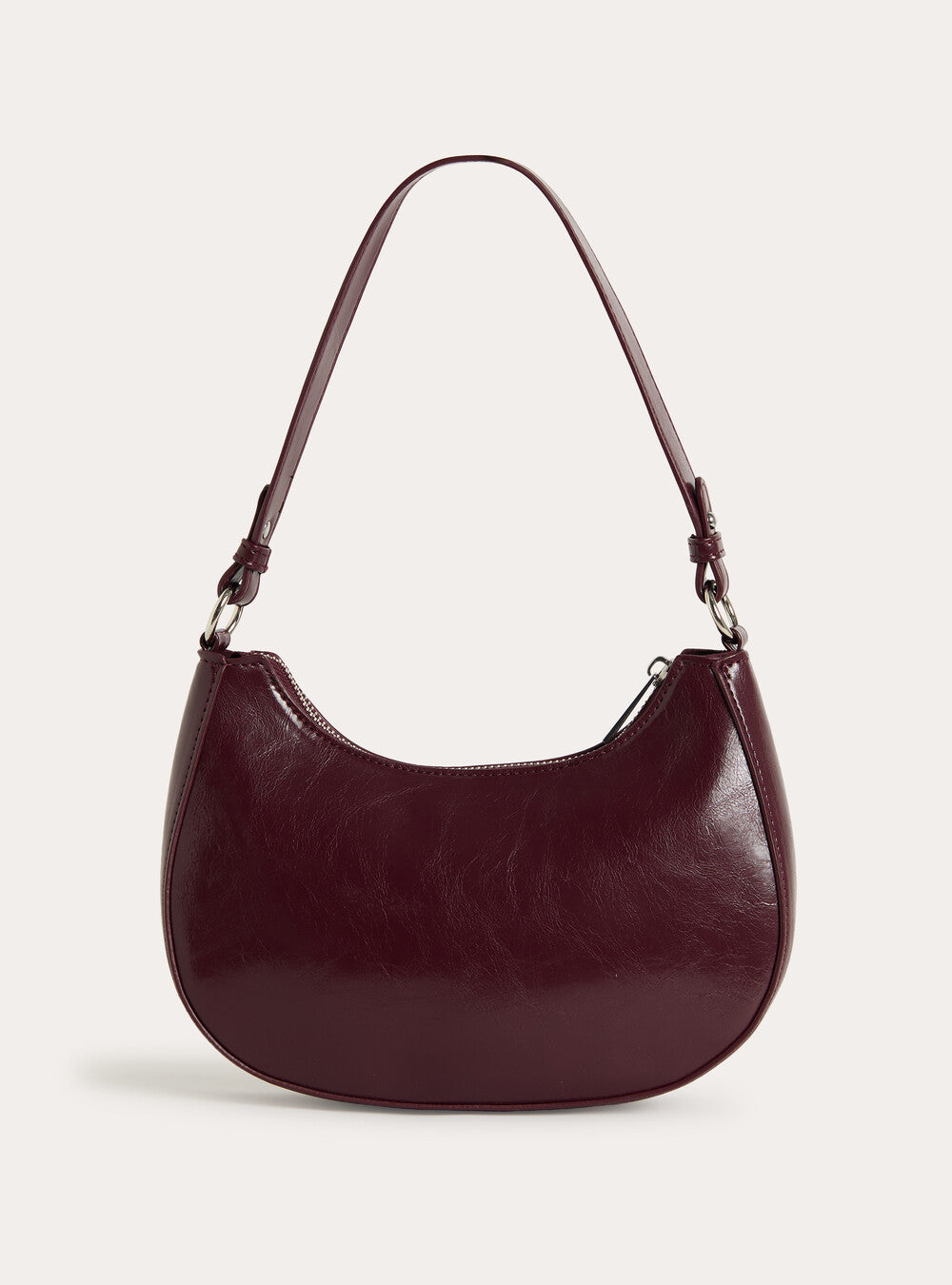 Borsa a Spalla a Mezza Luna Iris in Similpelle Bordeaux