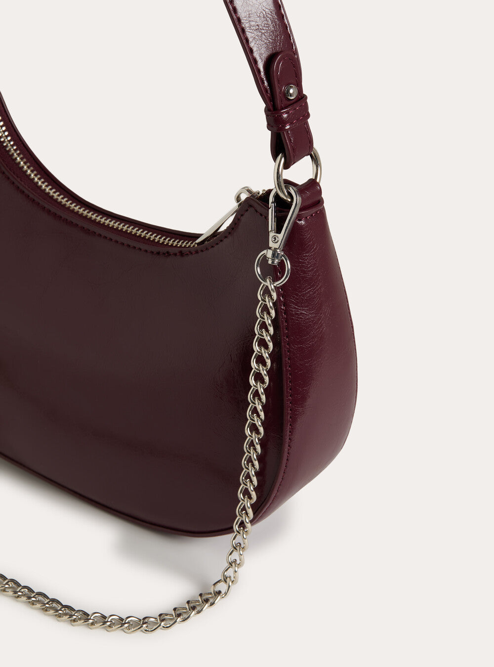 Borsa a Spalla a Mezza Luna Iris in Similpelle Bordeaux