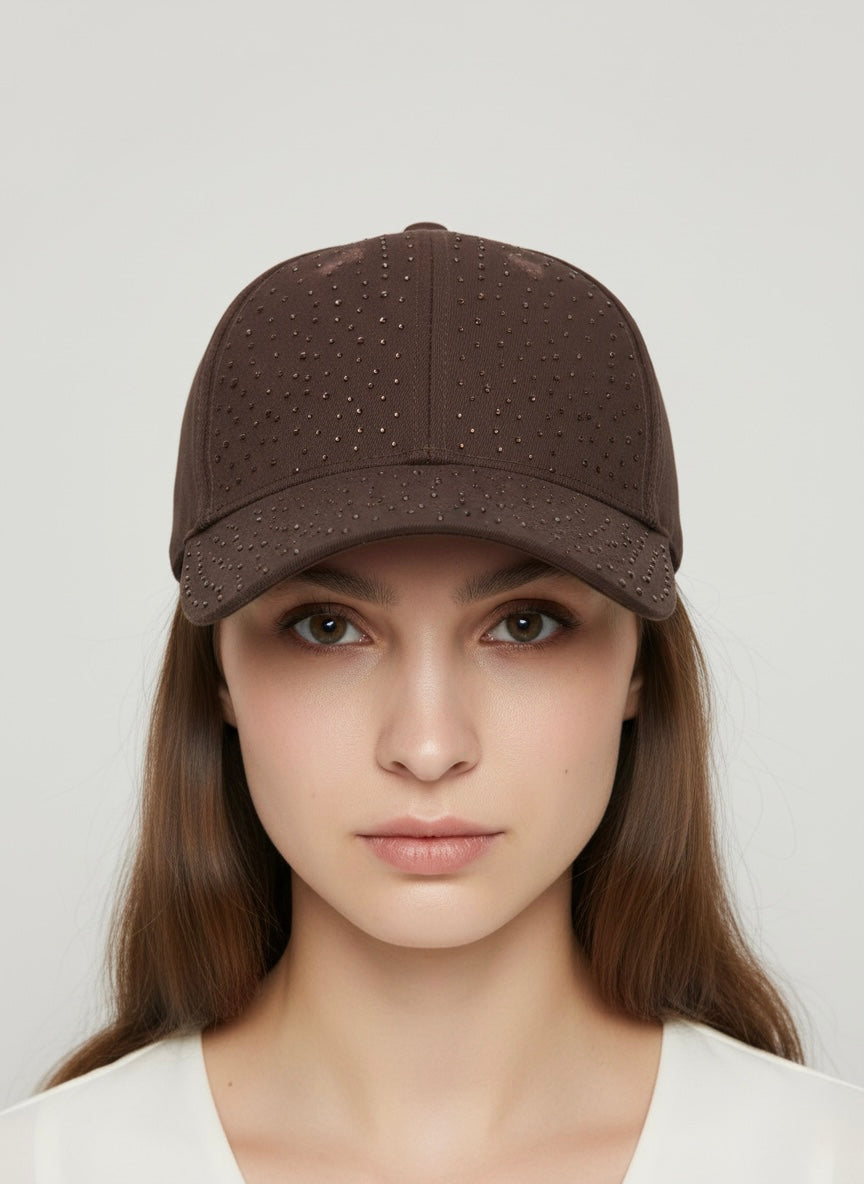 Cappellino strass cioccolato regolabile