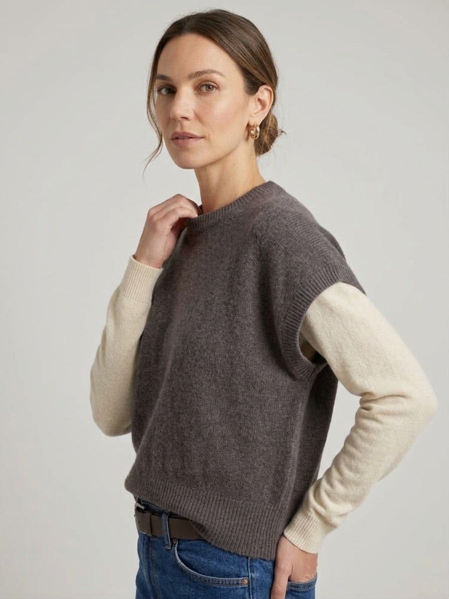 Gilet in Maglia Marrone Sveva Relaxed fit