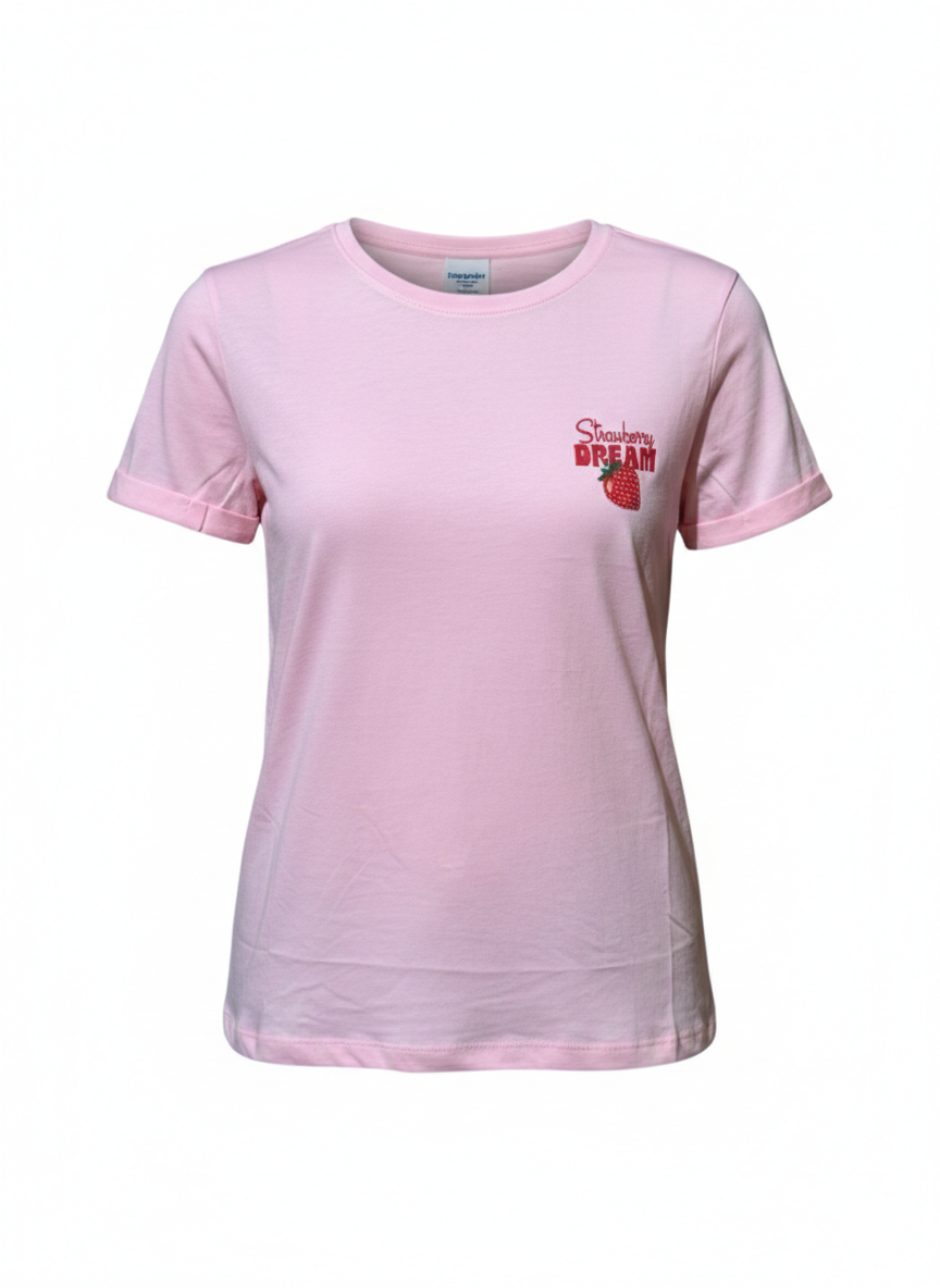 T-shirt Only Kita strawberry rosa