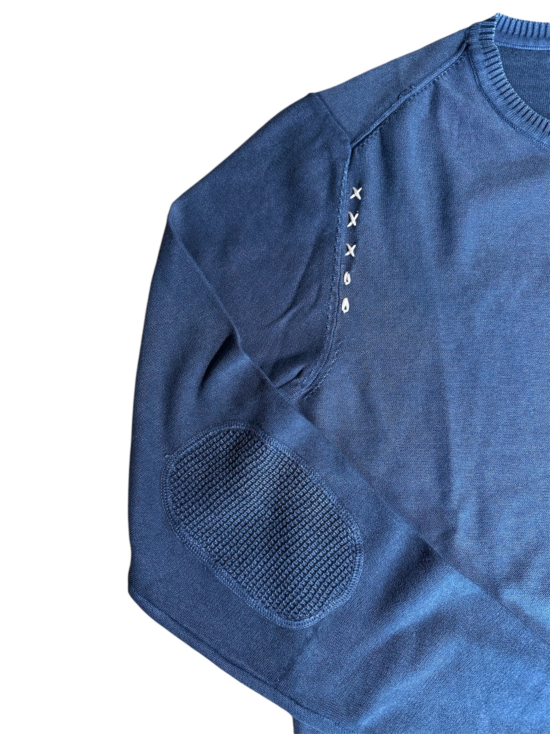 Maglione crossover blu polvere