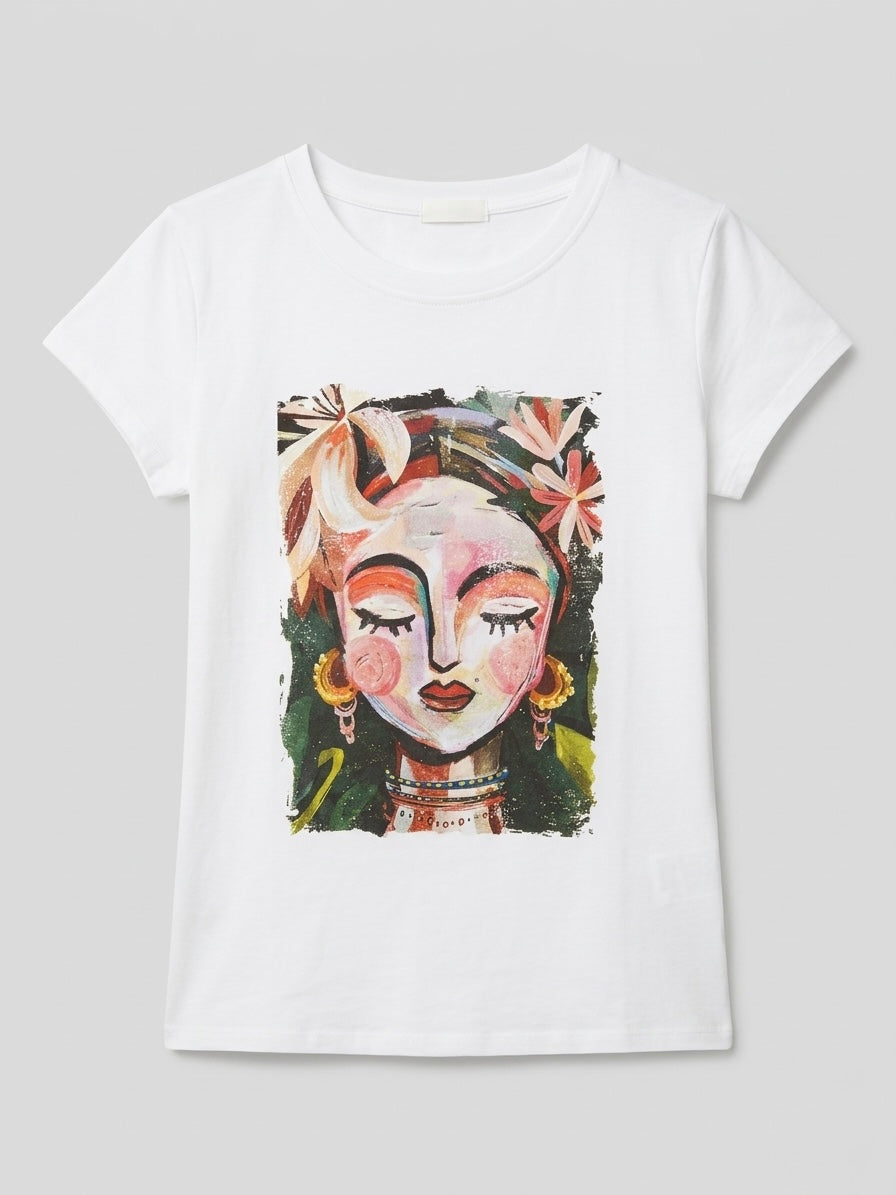 T-shirt Frida bianca