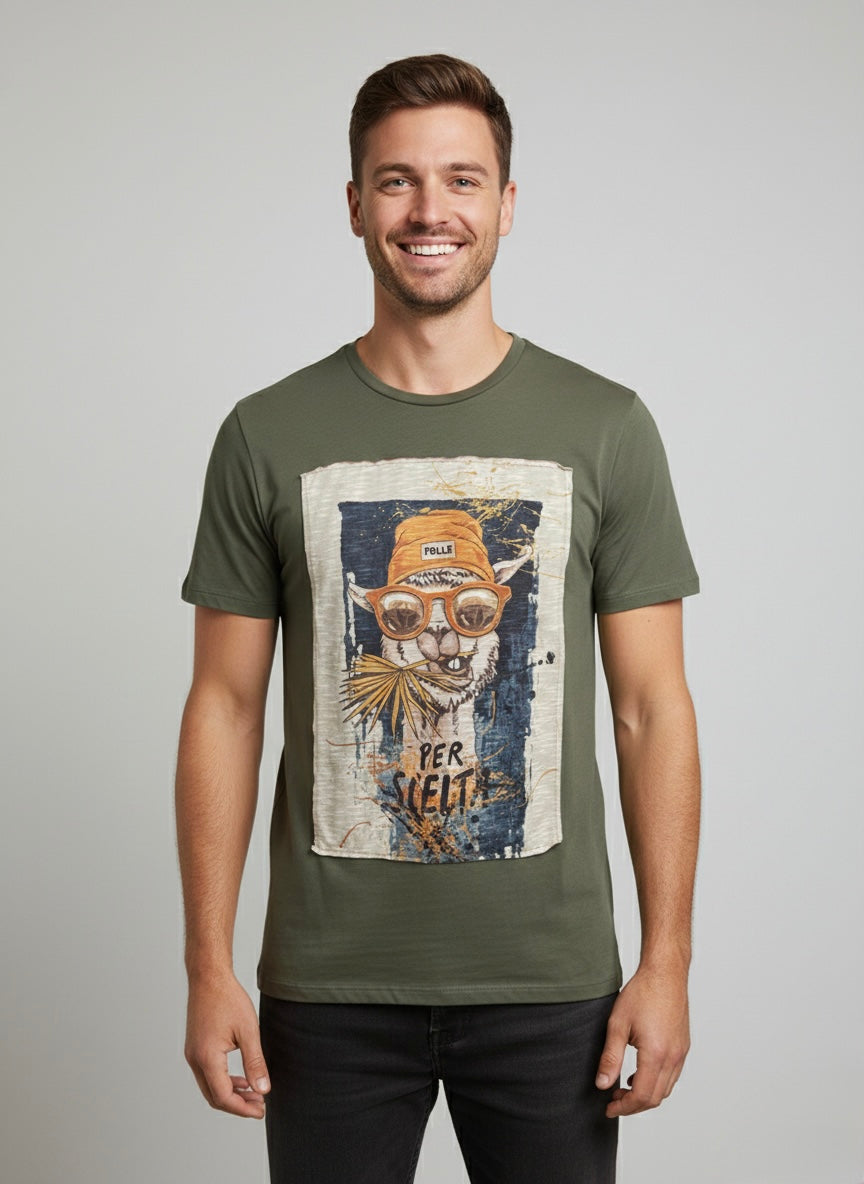 T-shirt patch Lama