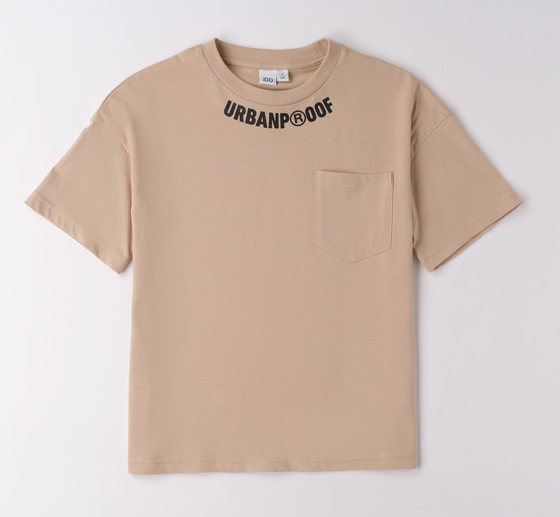 T-shirt Urban Style con Taschino Nocciola