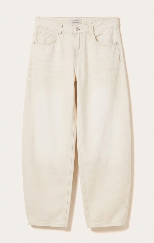 Pantalone jeans Laguna Barrel fit Panna