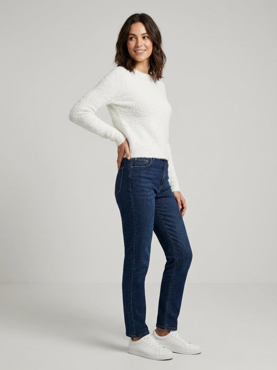 Maglione Only Kerry Fluffy Paricollo Bianco Panna