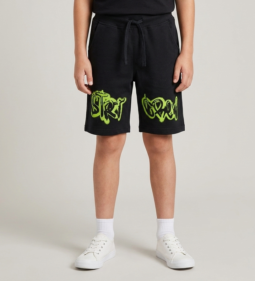 Bermuda Street Style Graffiti Nero