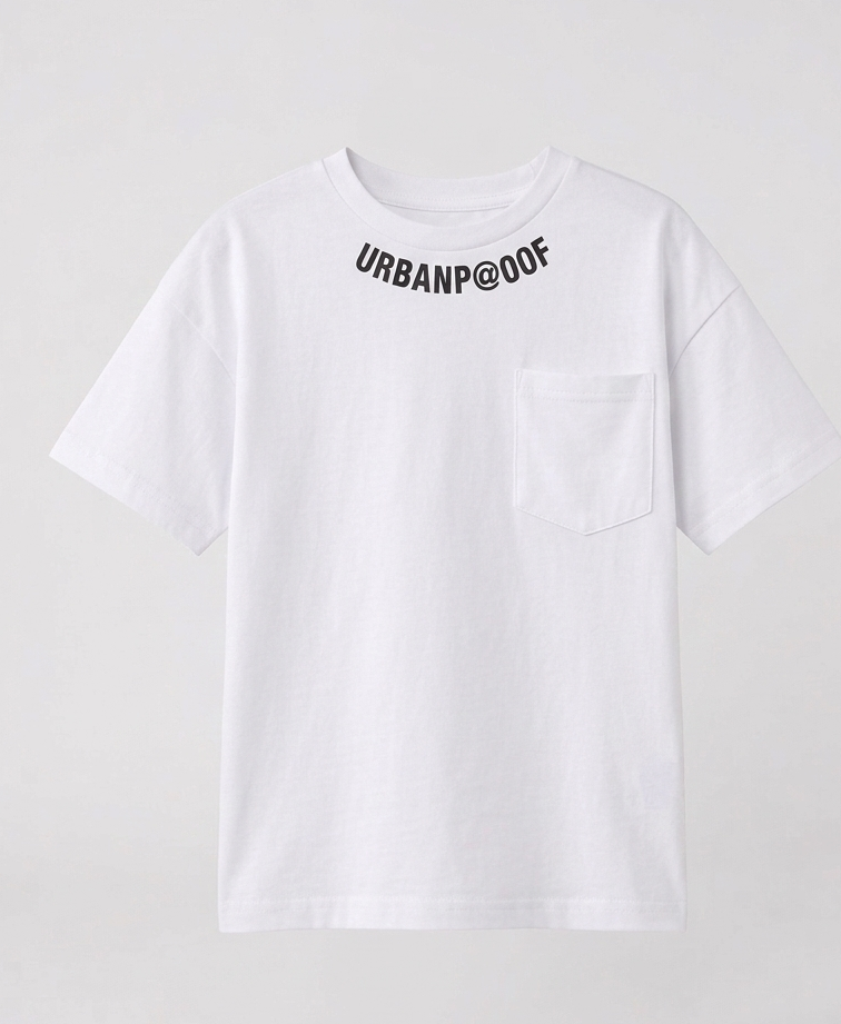 T-shirt Urban Style con Taschino Bianco