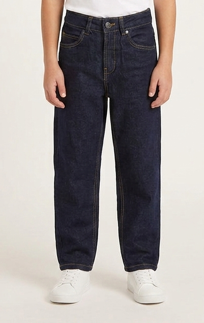 Jeans Slouchy Fit Denim Scuro Raw