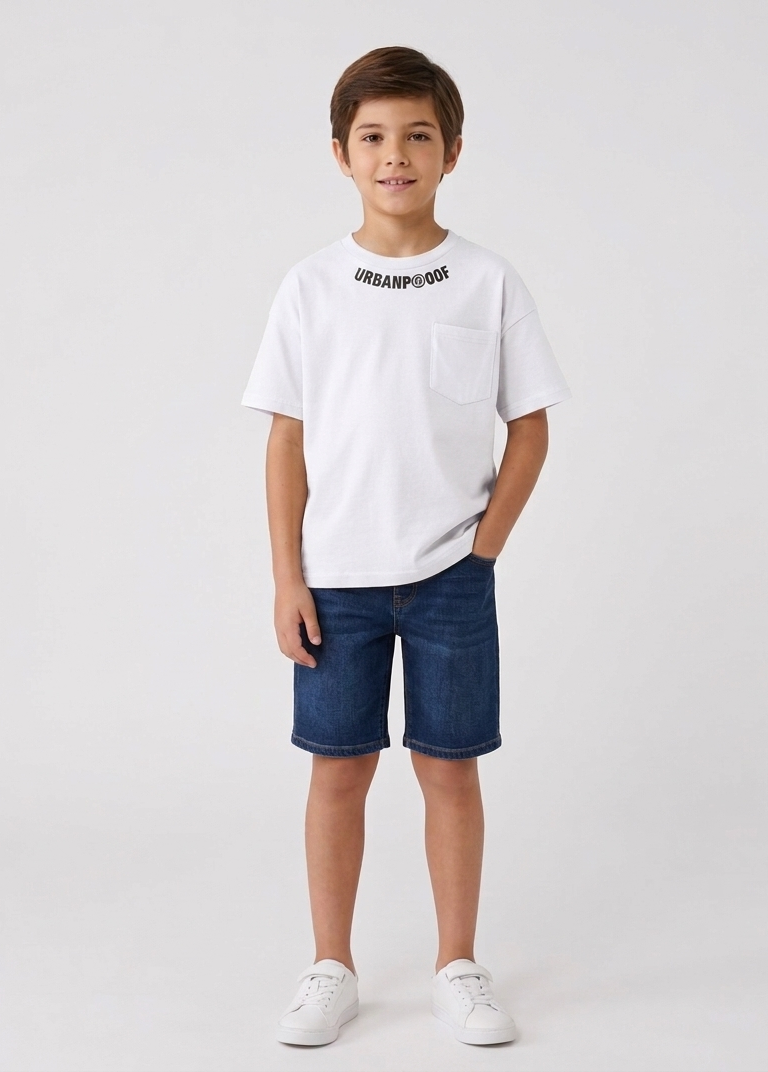 T-shirt Urban Style con Taschino Bianco
