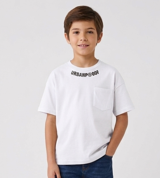 T-shirt Urban Style con Taschino Bianco