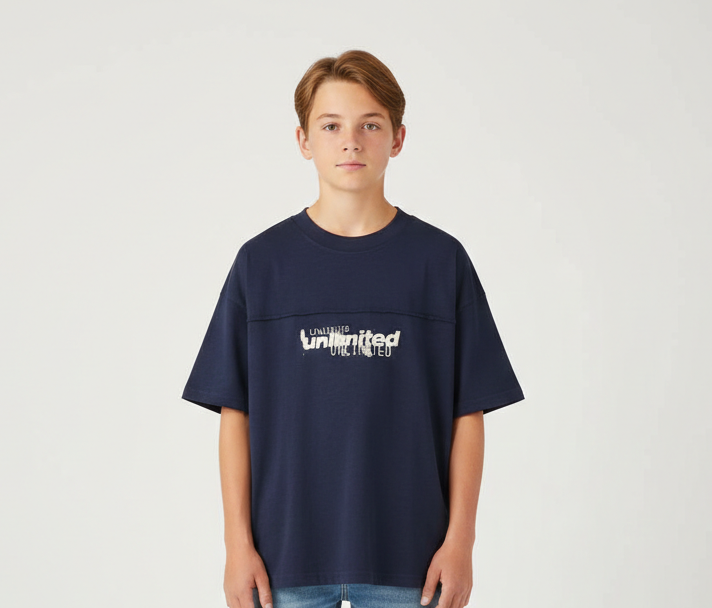 T-shirt Oversize Unlimited Blu Navy