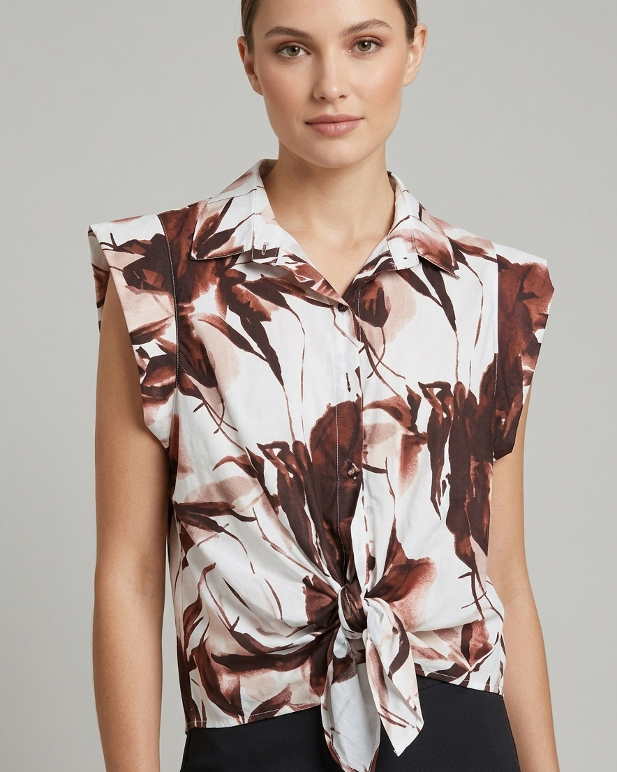 Blusa Elettra Con Fantasia Floreale