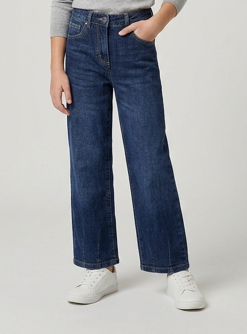 Jeans Wide Leg Blue Denim