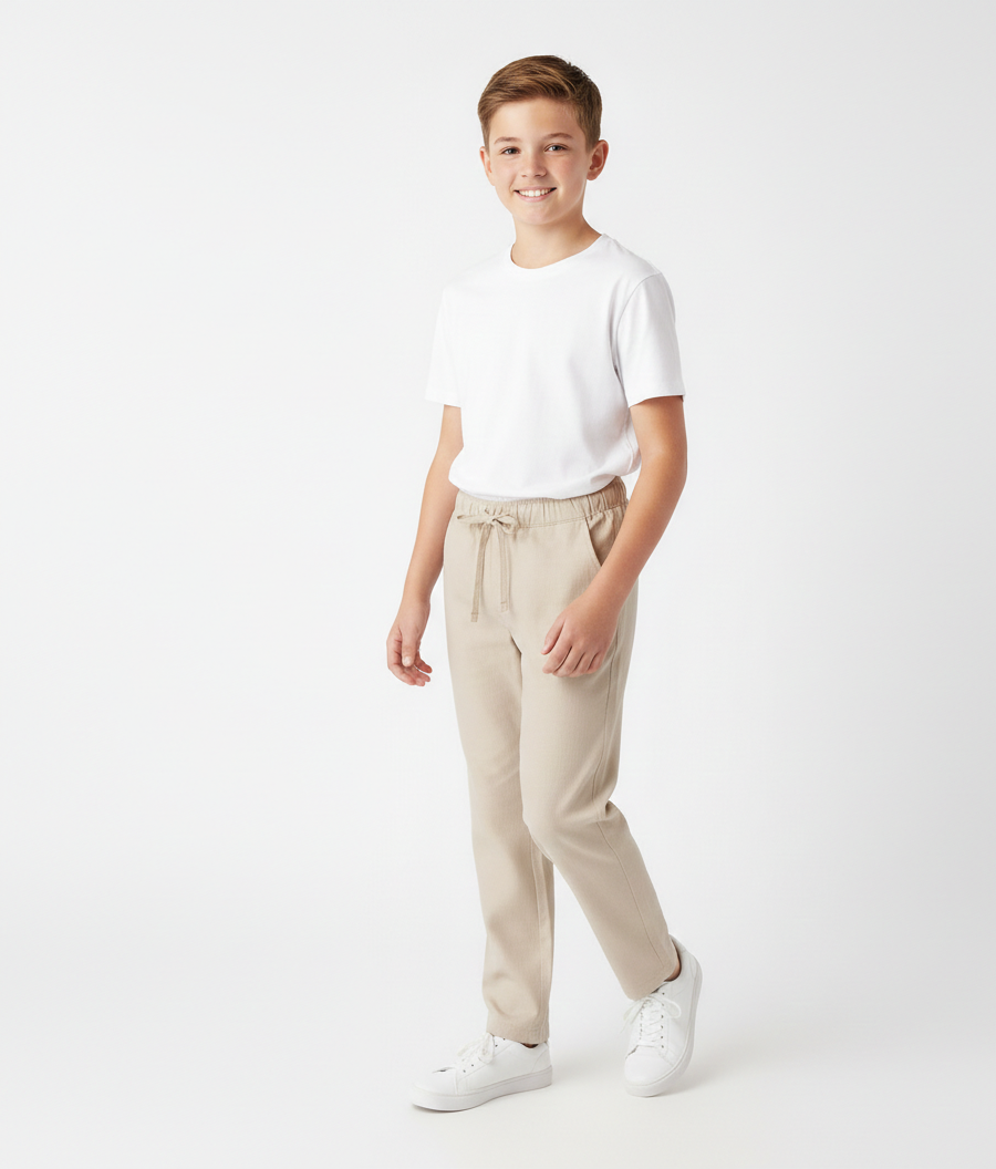 Pantalone Oliver da Cerimonia in Misto Lino Beige